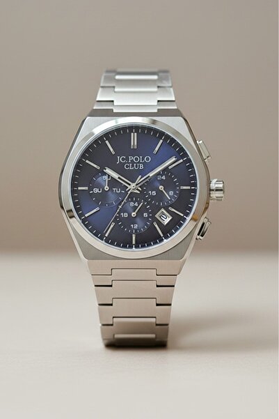JG. Polo Club Fonksiyonları Aktif Mavi Kadran 41 mm Çelik Kordon Erkek Kol Sa...