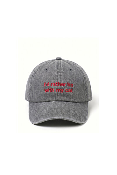 Tresore I'D Rather Be with My Cat Embroidered Hat / "I'D Rather Be with My Ca...
