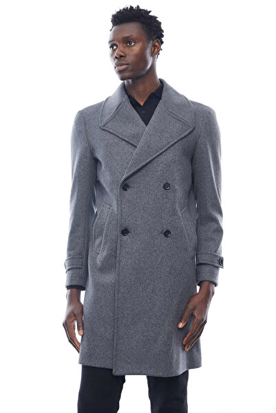 PAULMARK Pocketed double-breasted collar coat