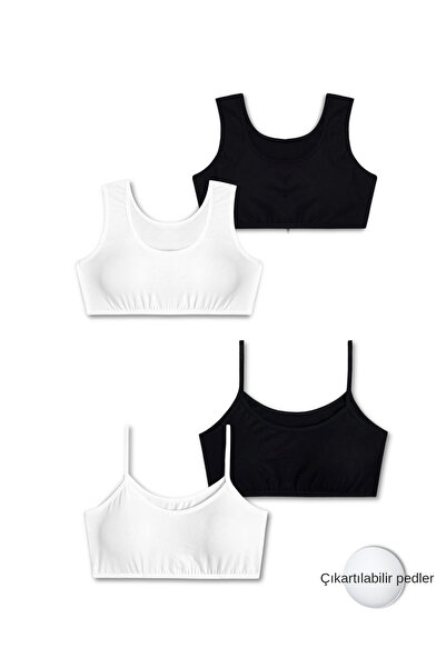 Panfilia 95% Cotton Girls' Lycra Combed Cotton Training Bra with Straps and P...