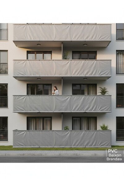 Başak Ev Tekstili 67 ve 75 Cm Genişliğinde Gri Pilsa Balkon Brandası