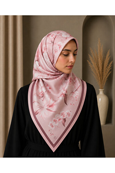 Palmyra Çiçek Desen Twill Eşarp