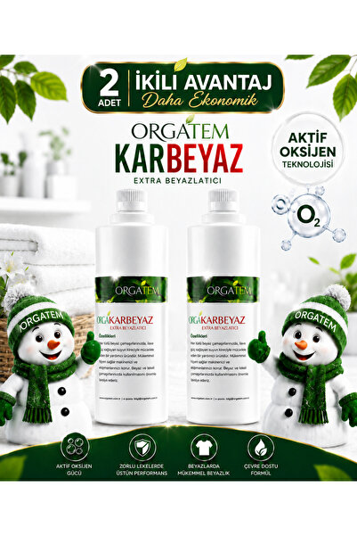 Kar Beyaz Çok Amaçlı Leke Çıkarıcı ve Beyazlatıcı Aktif Oksijenli Çamaşır & Yüzey Temizleyici 2'li Paket 2x750 Gr