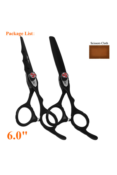 Choice A0025A-02-60 Meisha 6.0 Inch Japanese Steel Barber Scissors Set Profes...