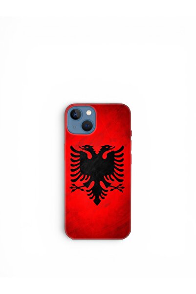 TeknoBAstore İphone 13 & 14 Uyumlu Arnavut Bayrağı Desenli Kamera Korumalı Kılıf