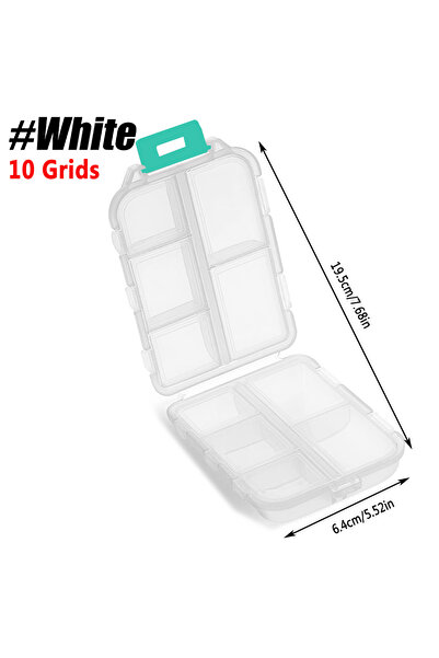Choice3 10 Grids-White 1Pcs Pill Case Portable Small Weekly Travel Pill Organ...