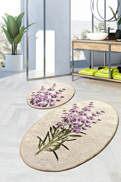 FARİKA Bathmat Set (2 Pieces) Non-Slip Underside Bathmat: 50 X 60 Cm (1 Piece...