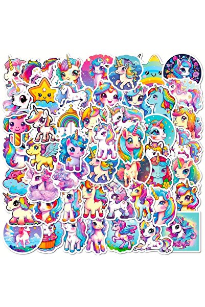 Choice 5.1x5.1cm Beige 50Pcs Cute Rainbow Unicorn Stickers for Kids Waterproo...