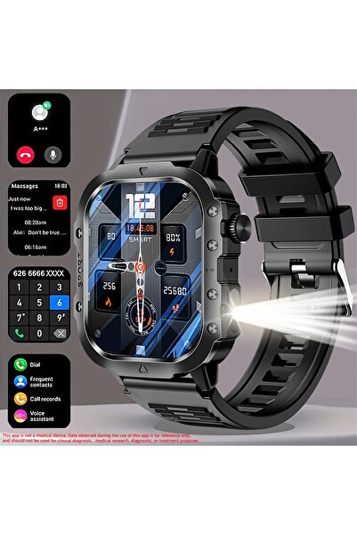 Choice4 ساعة ذكية للرجال H12-أسود LAXASFIT 2026 جديدة بتقنية LED، تحكم صوتي ب...