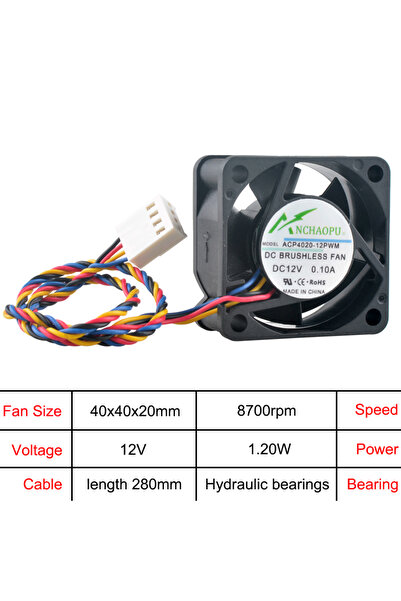 Choice مروحة هيدروليكية DC12V ACP4020-12PWM ACP4020-24PWM مقاس 4 سم 40 مم 40x...