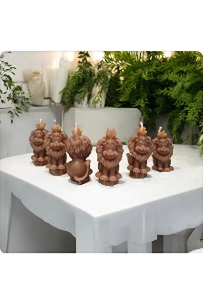 Di&Em Design Collection Taçlı Aslan Mum Doğum günü Mum Hediyelik Mum Kokulu Mum