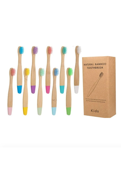 Choice 4Pcs Mixed New Eco Children's Bamboo Toothbrush, 4 Pack,Ten Colors Sof...