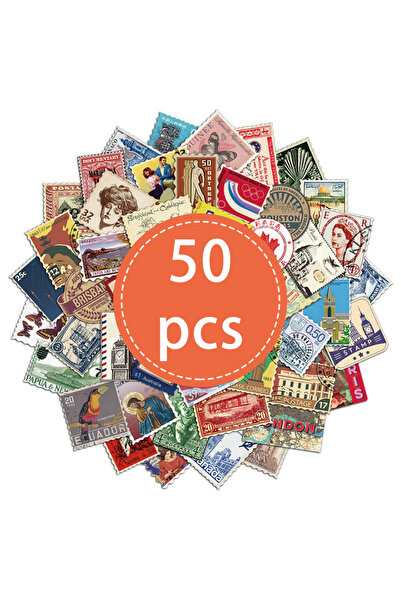 Choice 50 قطعة - TZ-239 ملصقات طوابع بريدية عتيقة، ملصقات طوابع بريدية جمالية...