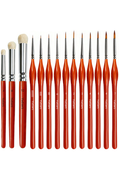 choice2 14 PCS 3/11/14Pcs Micro Detail Drybrush Paint Brush Set Wood Handle f...