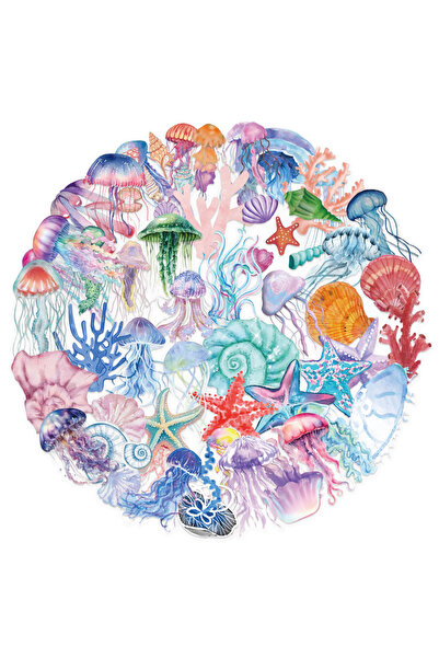 Choice 50PCS 50PCS Set of Tropical Fish Graffiti Stickers Jellyfish Sea Star ...