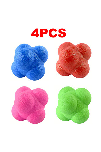 Choice1 4PCS 2/4Pcs Reaction Bounce Balls Hexagon Reaction Ball for Baseball ...