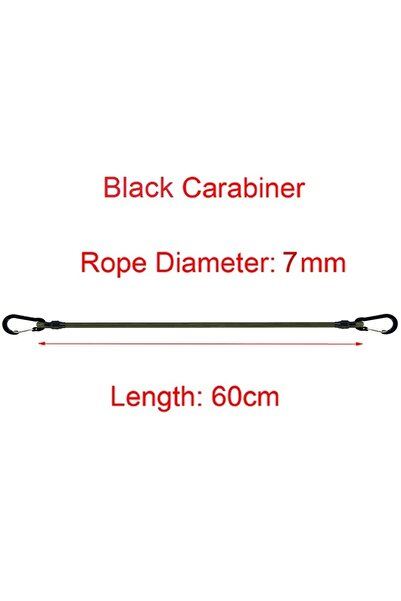Choice 60CM 5 Types 7MM Bungee Cords with Black Hooks Stretch Elastic Ropes L...