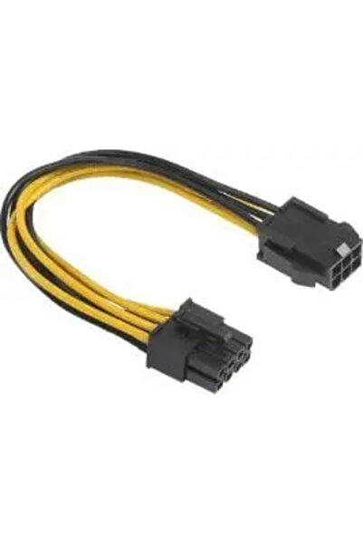 Akasa Cablu PCIe cu 6 pini la ATX/EPS cu 8 pini, 0,15m, Galben (AKCB051)