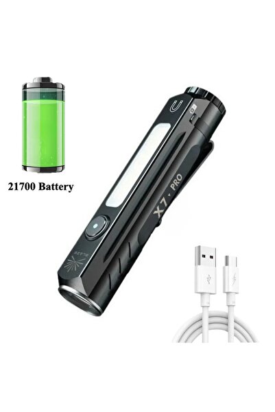 Choice مصباح يدوي LED قوي محمول X7 pro مع ضوء عمل COB قابل لإعادة الشحن ومغنا...