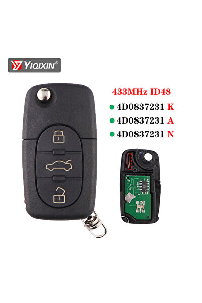 Choice1 4D0837231 A Flip Remote Car Key 433Mhz ID48 Chip For Audi A3 A4 A6 A8...