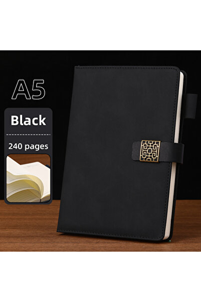 Choice3 black-240pages Vintage A5 Faux Leather Notebook, Faux Leather Noteboo...