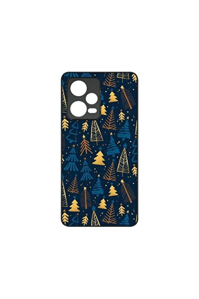 bestcase Тънък стъклен калъф, съвместим с Xiaomi Redmi Note 12 5G, Коледен де...