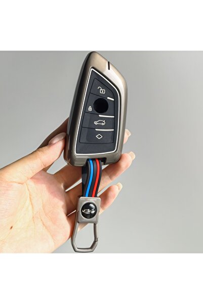 Choice غطاء مفتاح سيارة من سبائك الزنك والسيليكون باللون الرمادي لسيارات BMW ...