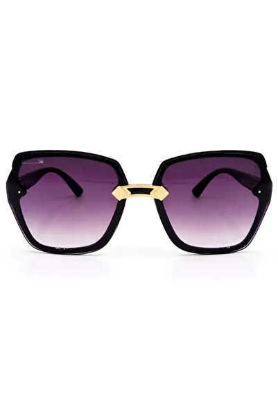 Matteo Ferari Women's Oversized Black Sunglasses with Purple Gradient Lenses ...