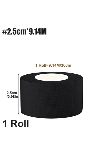 Choice1 Black-2.5cm-1Roll 1 Roll Black Athletic Tape - No Residue Sports Tape...