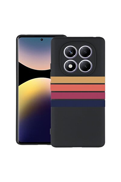 bestcase ¬Æ Husa pentru Xiaomi Redmi Note 14 Pro 4G, Retro Lines, Slim Silico...