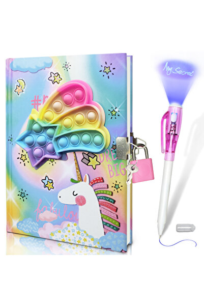 Choice A5 UP32-P01 Pop Girls Diary with Lock, 7.5x5.4 Inches 160 Lined Pages ...