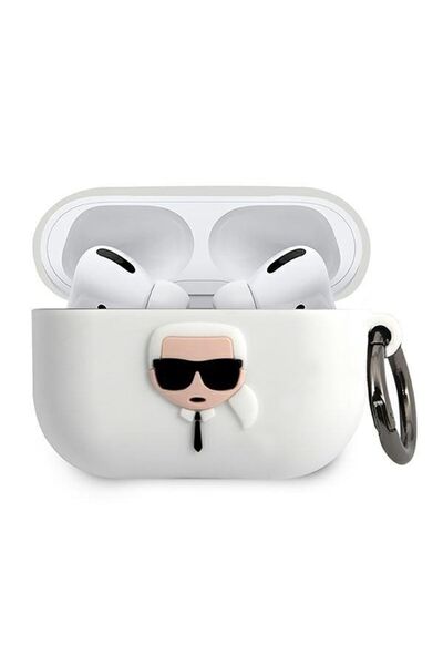 Karl Lagerfeld Θήκη Σιλικόνης Ikonik για Apple AirPods Pro Λευκό