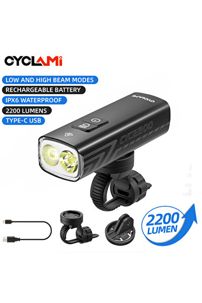 Choice مصباح أمامي للدراجة CYC2200 بقوة 2200 لومن، كشاف للدراجة يثبت على المق...