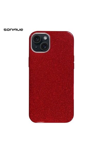 Sonique Θήκη Σιλικόνης Shiny Apple iPhone 15 Plus Κόκκινο