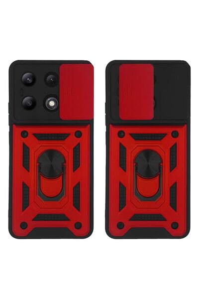 Sonique Θήκη Ring Armor CamPro για Xiaomi Redmi Note 13 4G Κόκκινο