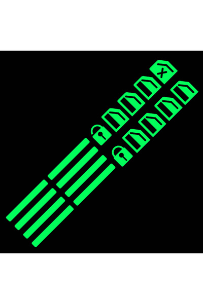 Choice7 1 set (18pcs) Green Luminous Car Door Window Lift Button Stickers Car...