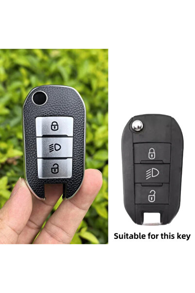 choice2 Filp Key Silver TPU Car Folding Key Case Cover Shell For Peugeot 208 ...