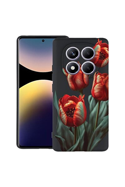 bestcase Υπέρλεπτη θήκη TPU, με φλοράλ σχέδιο, κόκκινη, συμβατή με Xiaomi Red...