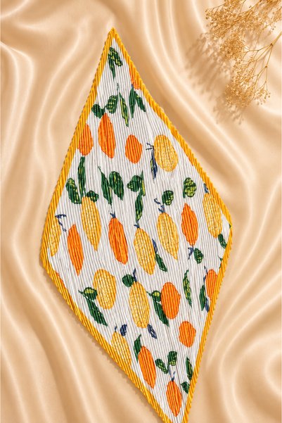 Markiz Takı Model de eșarfă plisată cu cataramă aurie Lemon Pattern 50*50