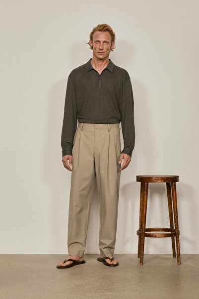 Massimo Dutti Poplin pamuk pensli pantolon - LIMITED EDITION