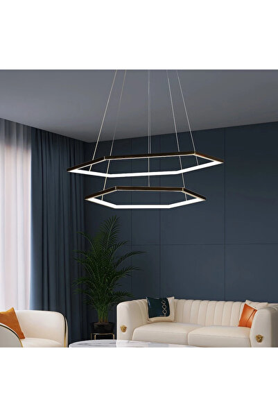 HAMER Modern Gold Pendant Lamp with Yellow Light – 75W – 60+80 cm