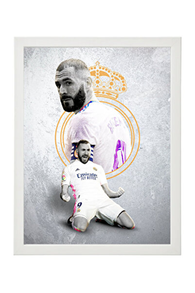 Boomah Accessories Karim Benzema Real Madrid Poster with Frame