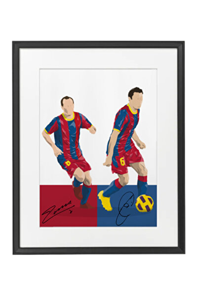 Boomah Accessories Xavi and Iniesta Barcelona Autographed Poster with Frame 5...
