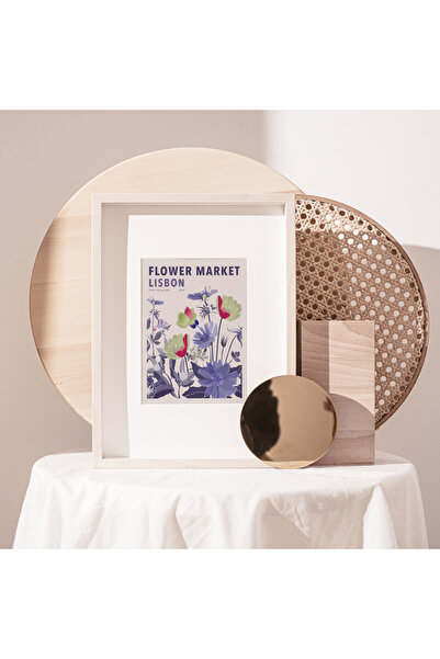 Boomah Accessories Flower Market Lisbon Colorful Botanical Art Poster with Fr...