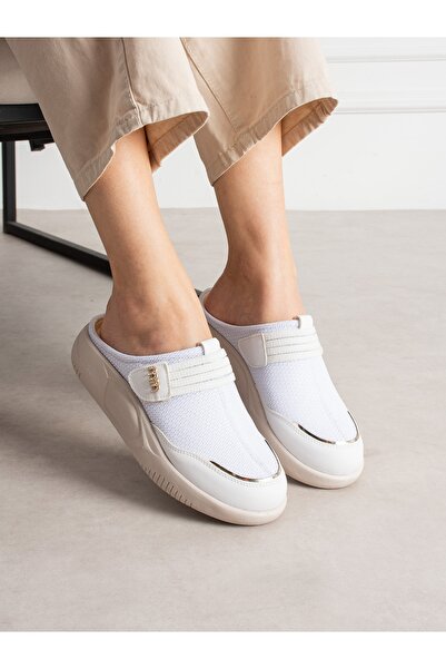 ALEMDAR AYAKKABI Londo White Anorak Women's Slippers