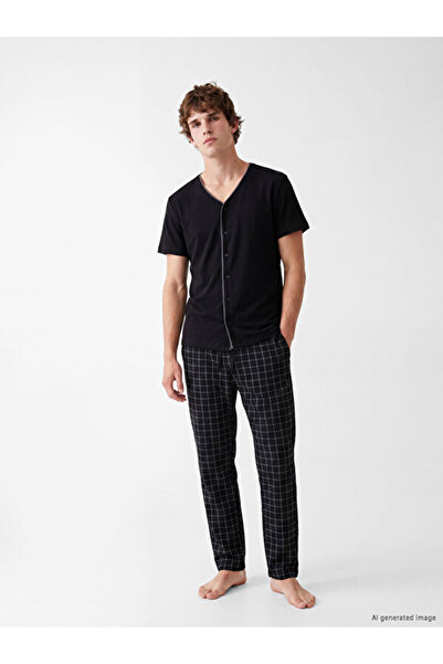 LC Waikiki I Standart Fit Checked Embroidered Men's Pajama Set from Freezen S...