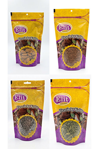 Elit Kuruyemiş 4*250Gr | DİYET | Chia | 3Al2Öde | Keten | Çiğ Badem | Kabak İ...