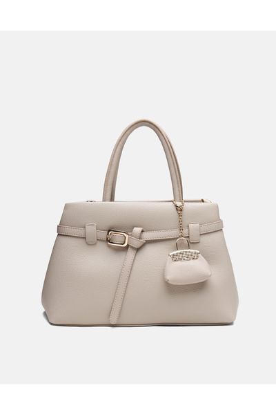 vitruna Noir Elegance Tote Elden Tutmalı ve Omuz Askılı Vizon Kadın Çantası