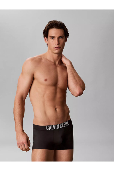 Calvin Klein Erkek Elastik Bel Bantlı Esnek Dokuma Kumaşlı Siyah Boxer