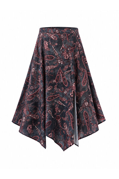 Retrobird Vera Asymmetrical Midi Skirt Women's Smoke Color